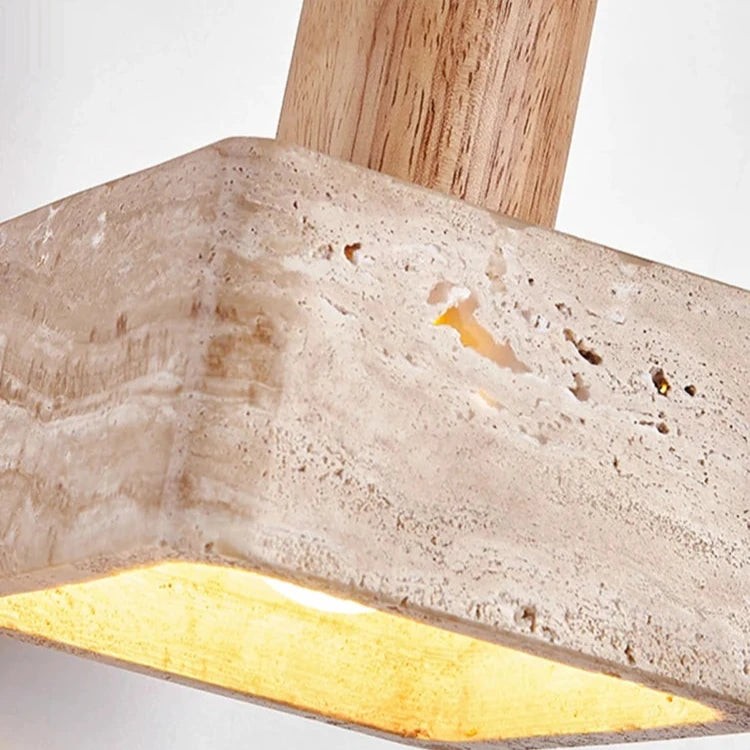 Vierkante hanglamp van travertijn HL3486