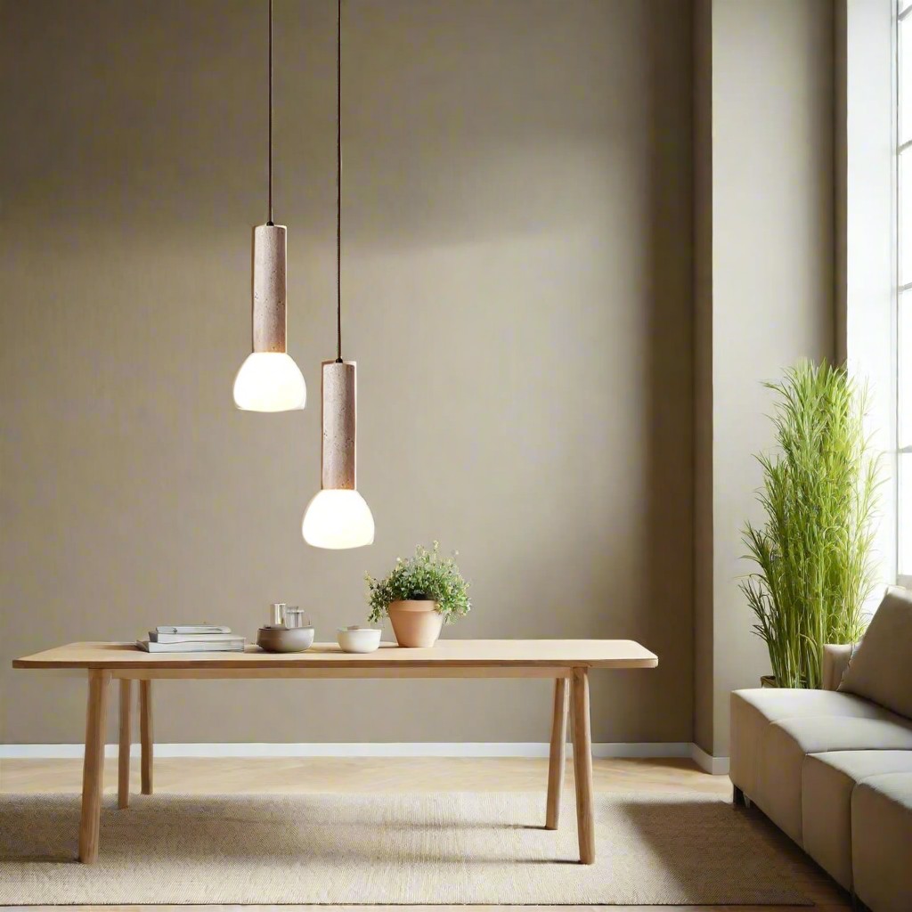 Elegante hanglamp in travertijncrème-stijl HL3473