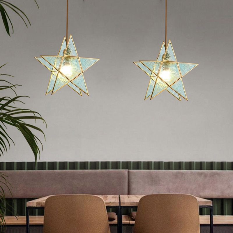 Romantische Retro Messing Glazen Hanglamp HL66