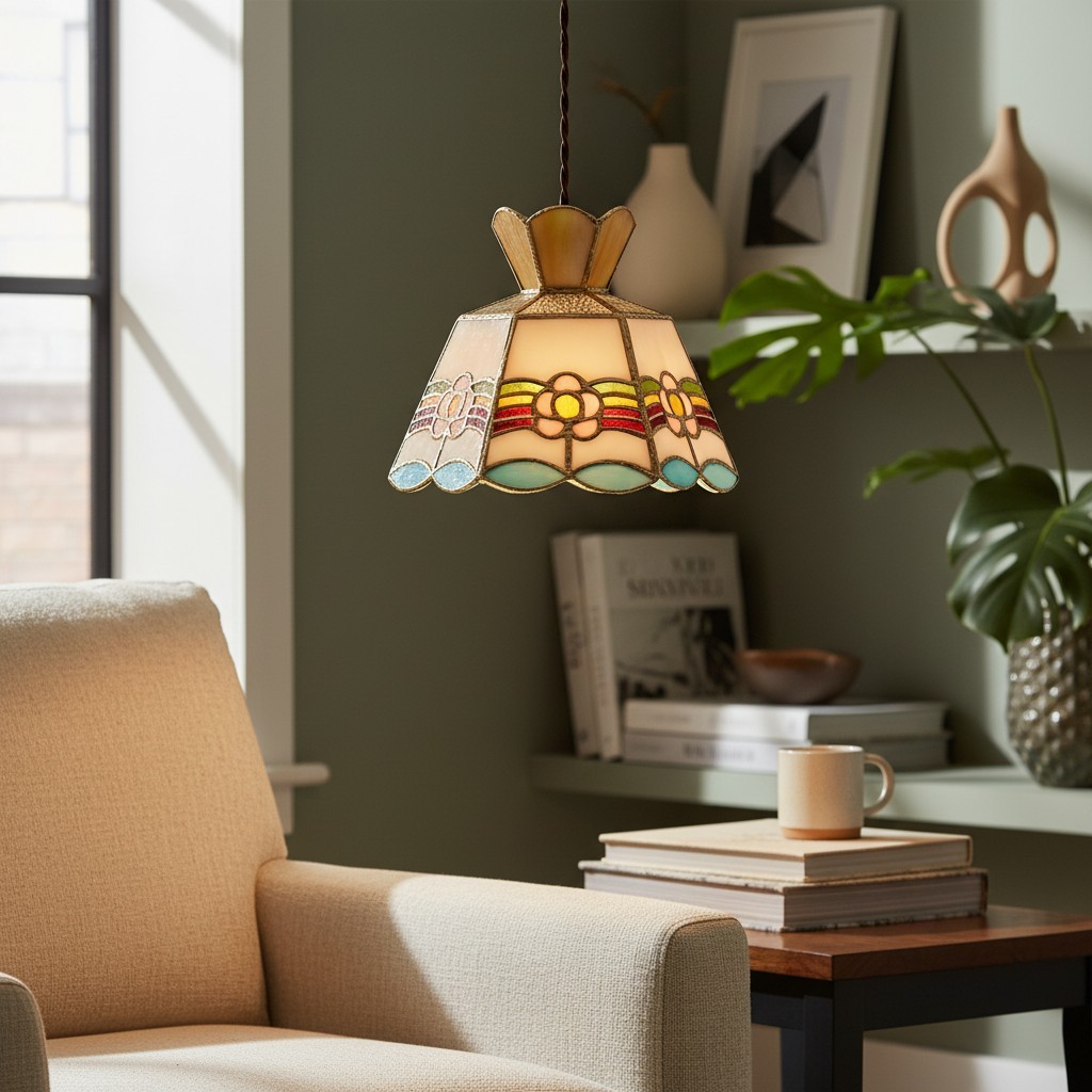 Vintage decoratieve glazen hanglamp – Vintage hanglamp voor eetkamer en woonkamer HL2344