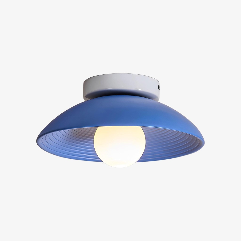 Ovalune plafondlamp met organische textuur, sculpturaal ontwerp, vlakke montage - moderne stijl voor de woonkamer HL2323