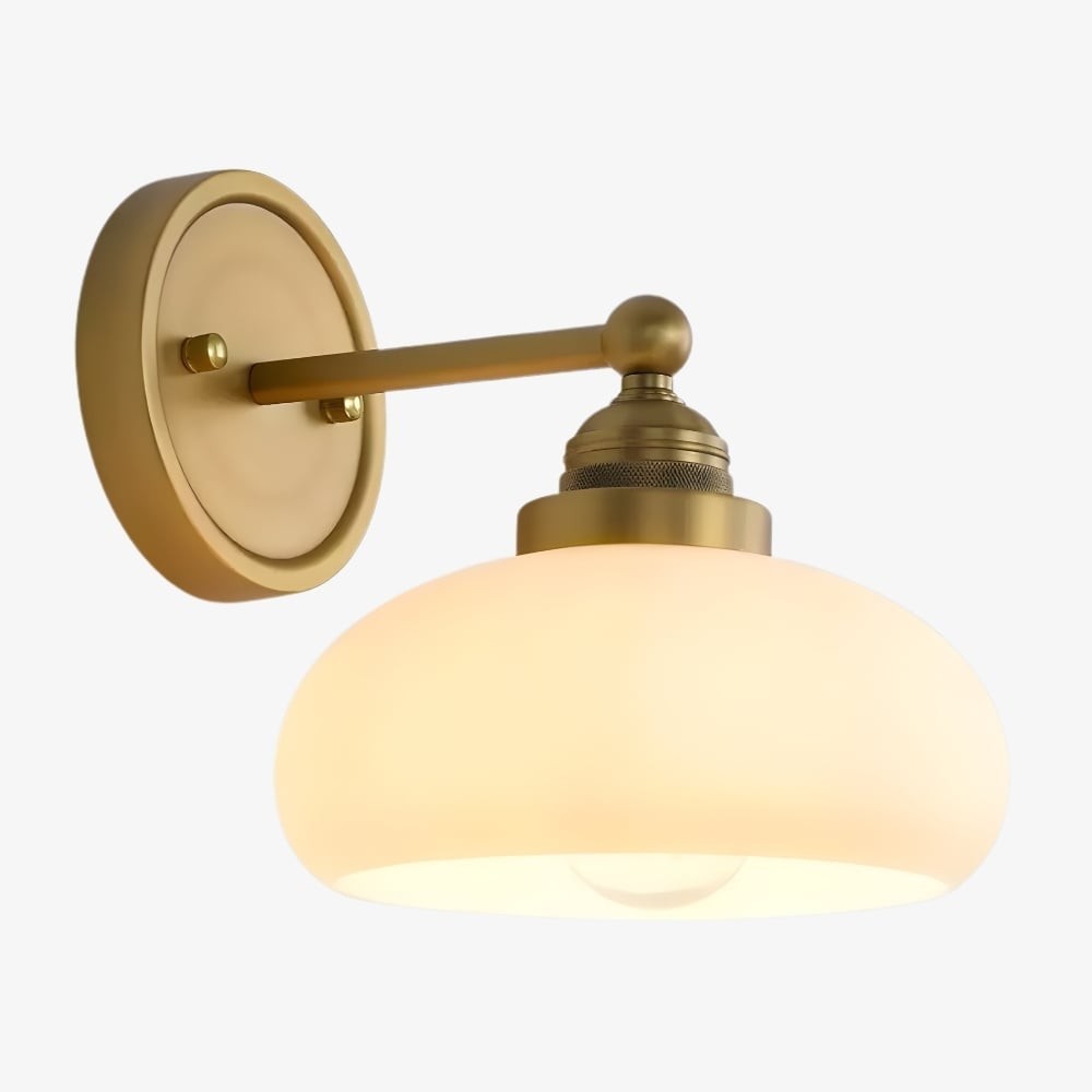 Riven wandlamp - Vintage industriële melkwitte glazen kap voor binnen HL2262