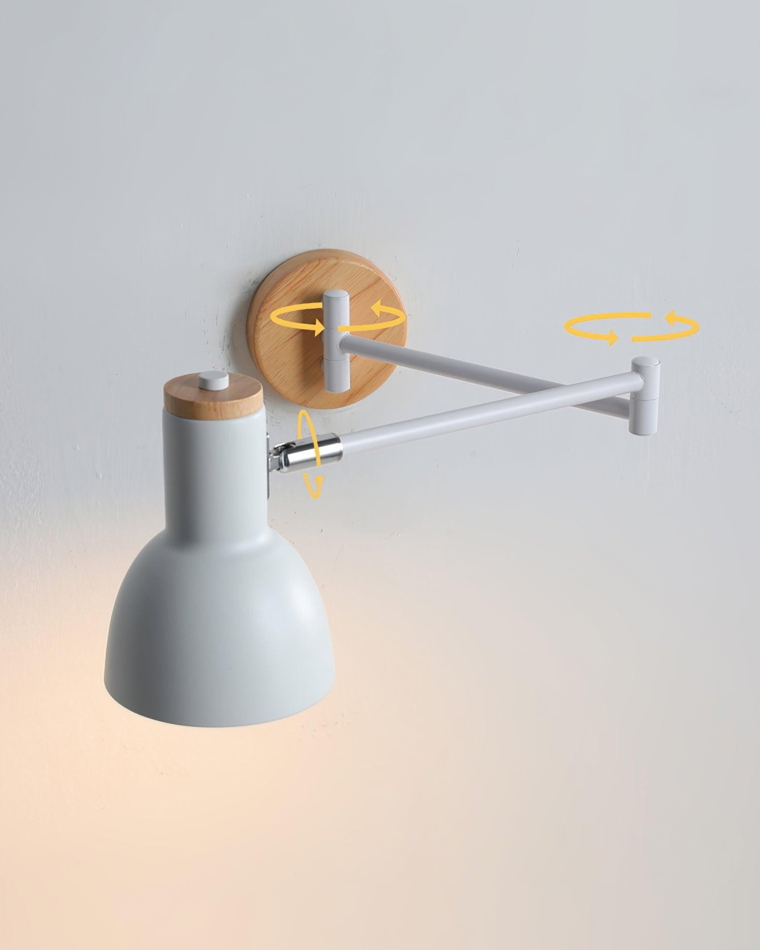 Houten verstelbare wandlamp HL487
