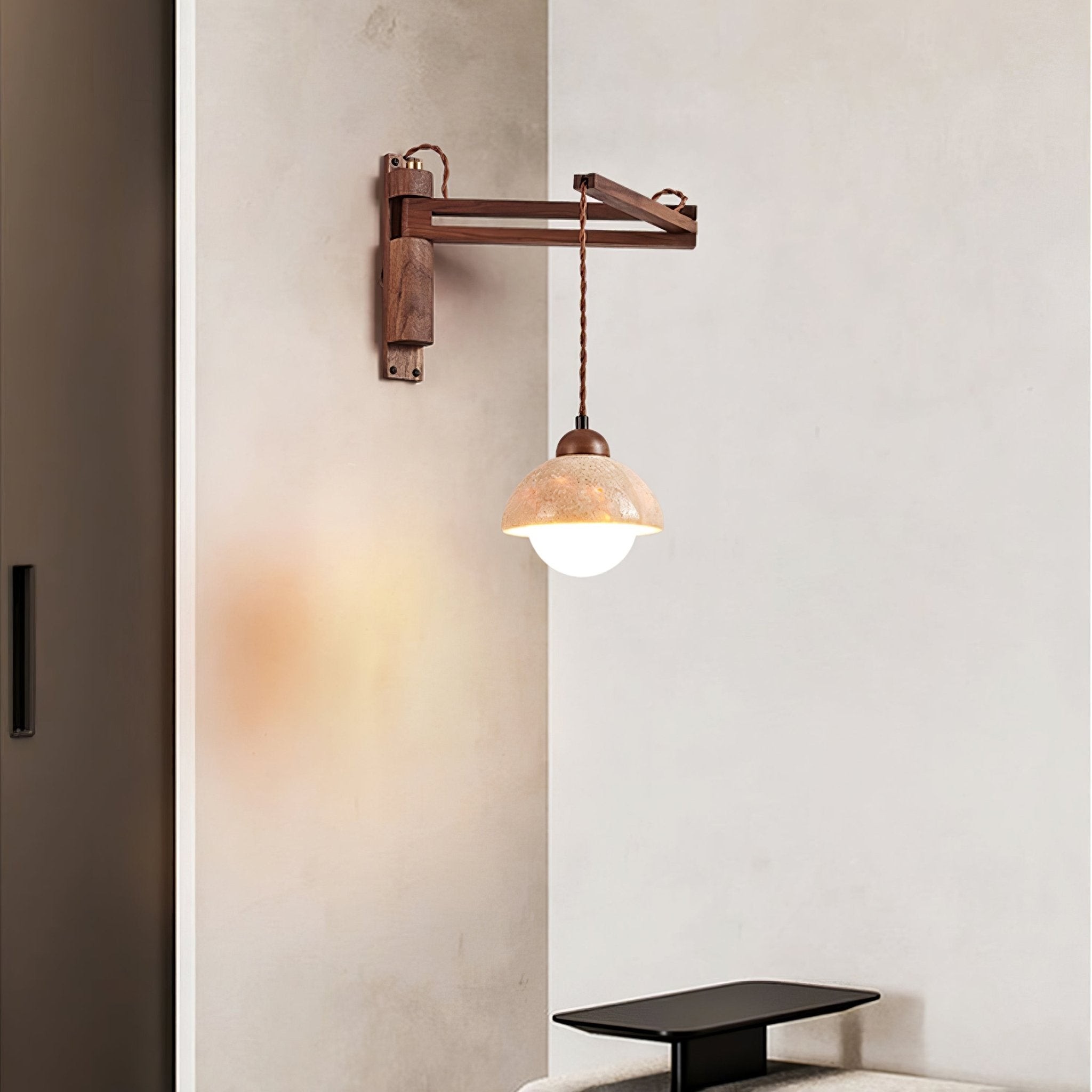 Verstelbare travertin koepel wandlamp HL2935