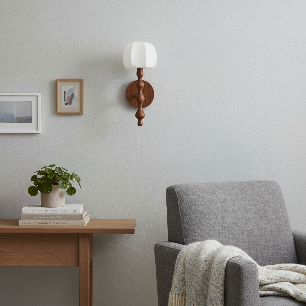 Savara moderne wandlamp met gebogen voet - zachte, diffuus verlichte stoffen kap voor hallen en woonkamers HL1902