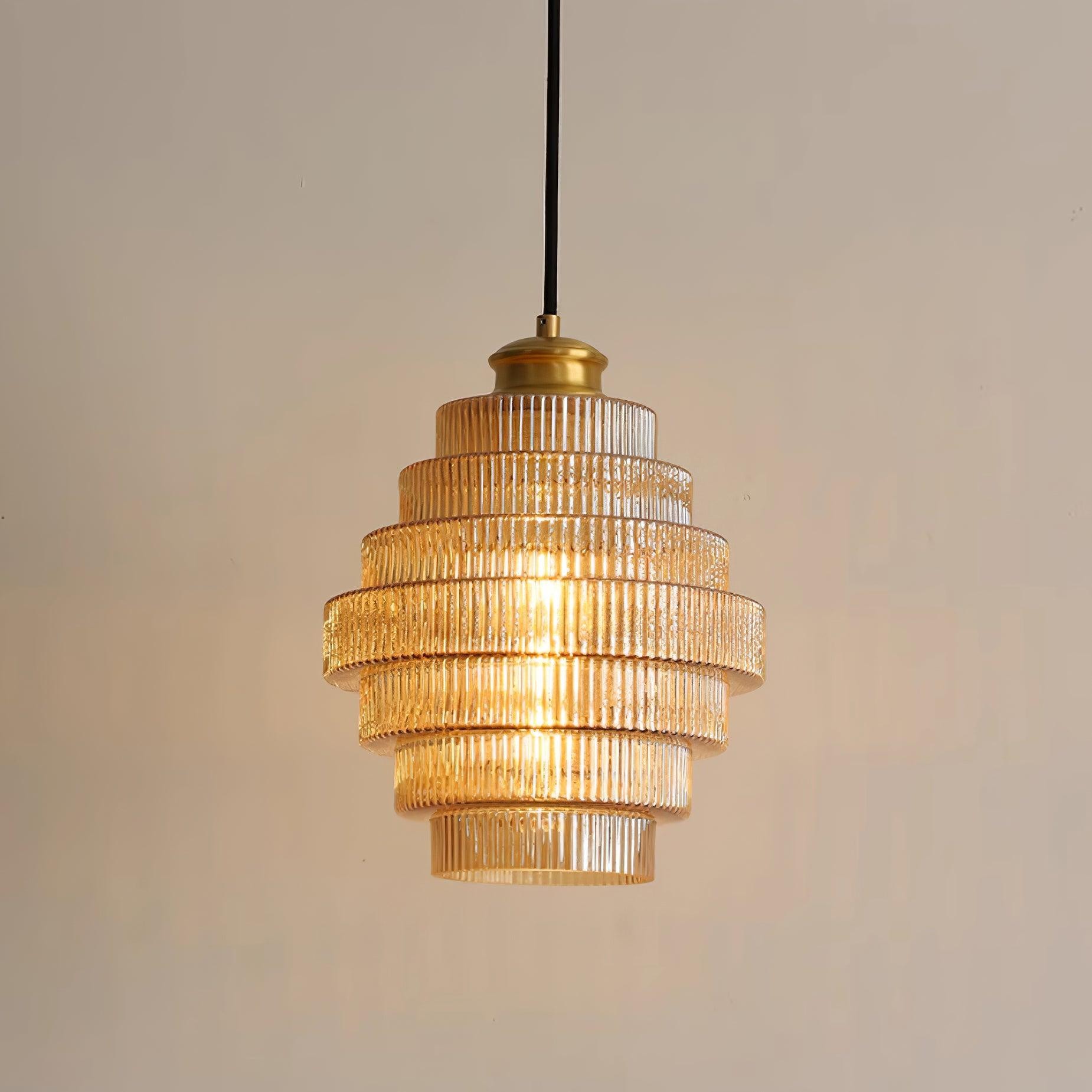 Moderne Creatieve Hanglamp van Geplooid Glas - Flesvormige Hanglamp voor de Eetkamer HL615