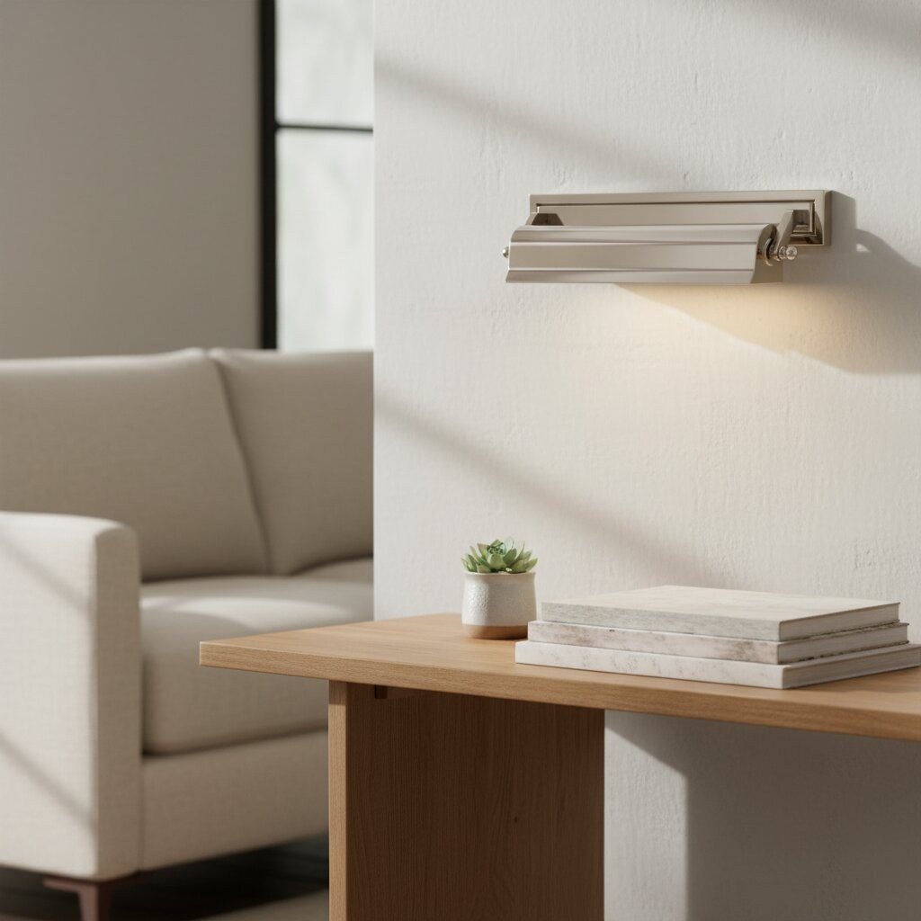 Libris Schilderijlamp - Vintage-geïnspireerde metalen wandlamp met klassiek silhouet voor slaapkamer of leeshoek HL2381