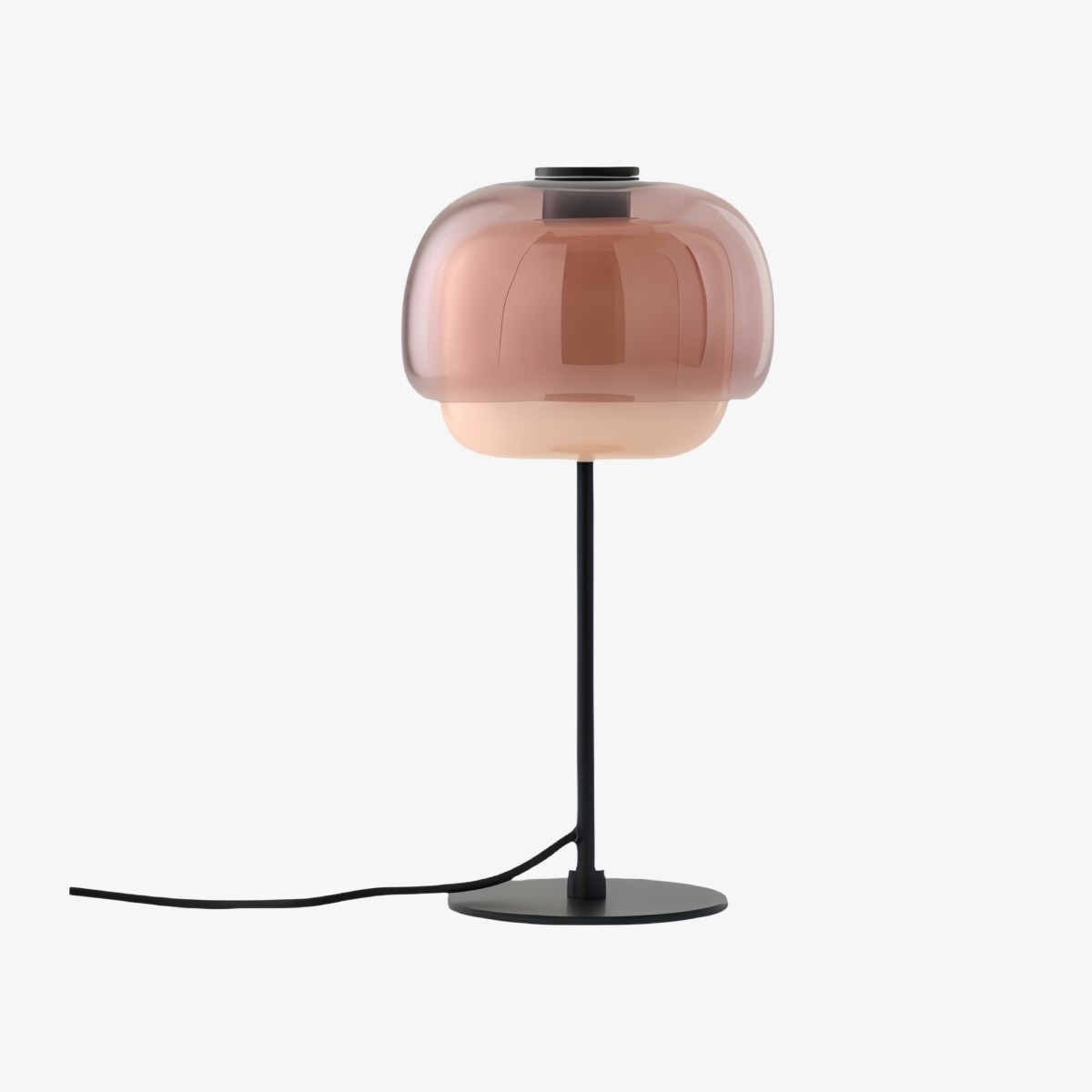 Clinco Dome Tafellamp van Gekleurd Glas - Retro Paddenstoelvormige Nachtlamp voor de Slaapkamer HL1095