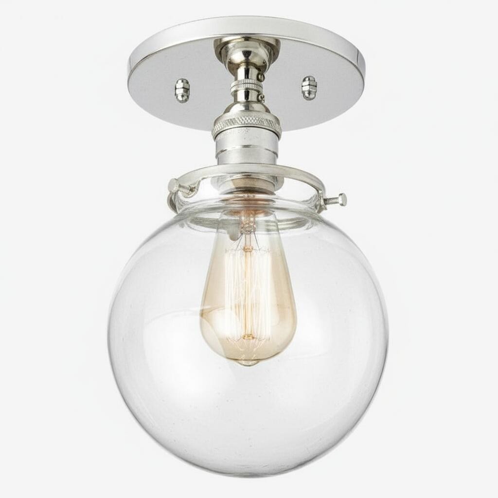 Glorica glazen retro bolvormige plafondlamp - Vintage industriële huisverlichting HL1731