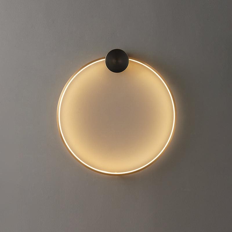 Minimalistische creatieve eenvoudige messing ronde LED-wandlamp HL776