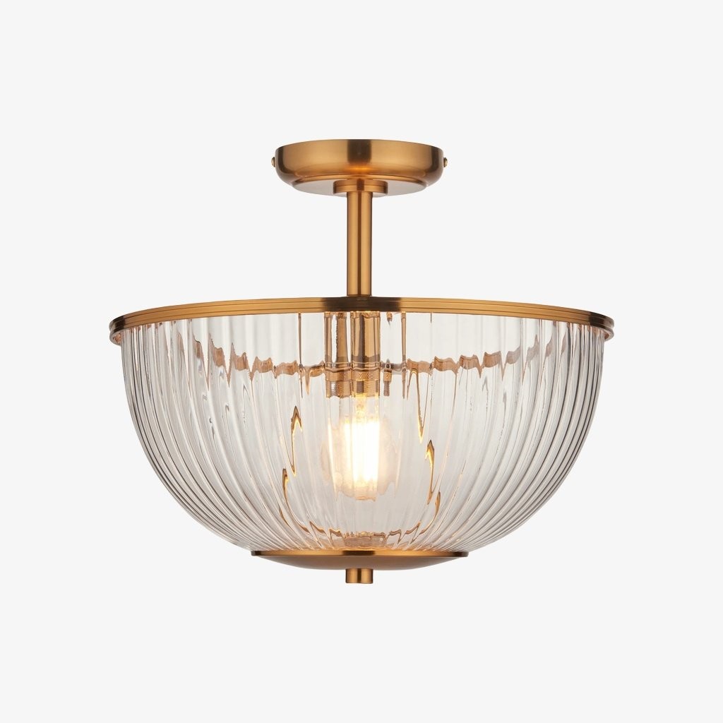 Luntra geribbelde glazen inbouwspot - elegante plafondlamp voor gangen en slaapkamers HL2164