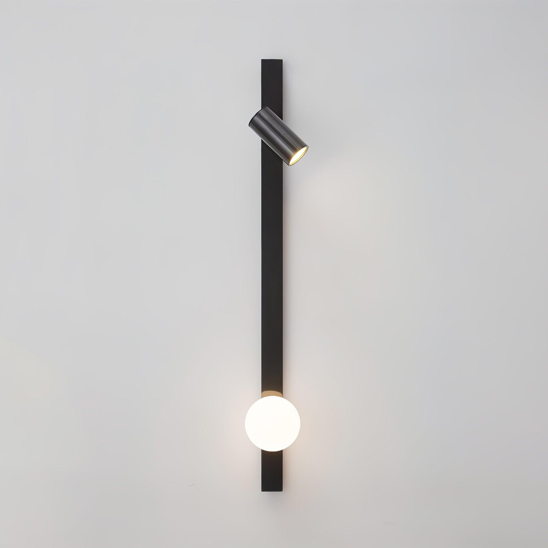 Moderne zwarte lineaire wandlamp met lange arm HL1123