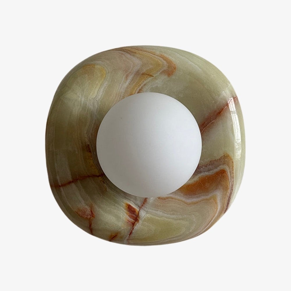 Oria moderne vierkante of ronde jade wandlamp met albasten kap voor slaapkamer of badkamer (HL2552)