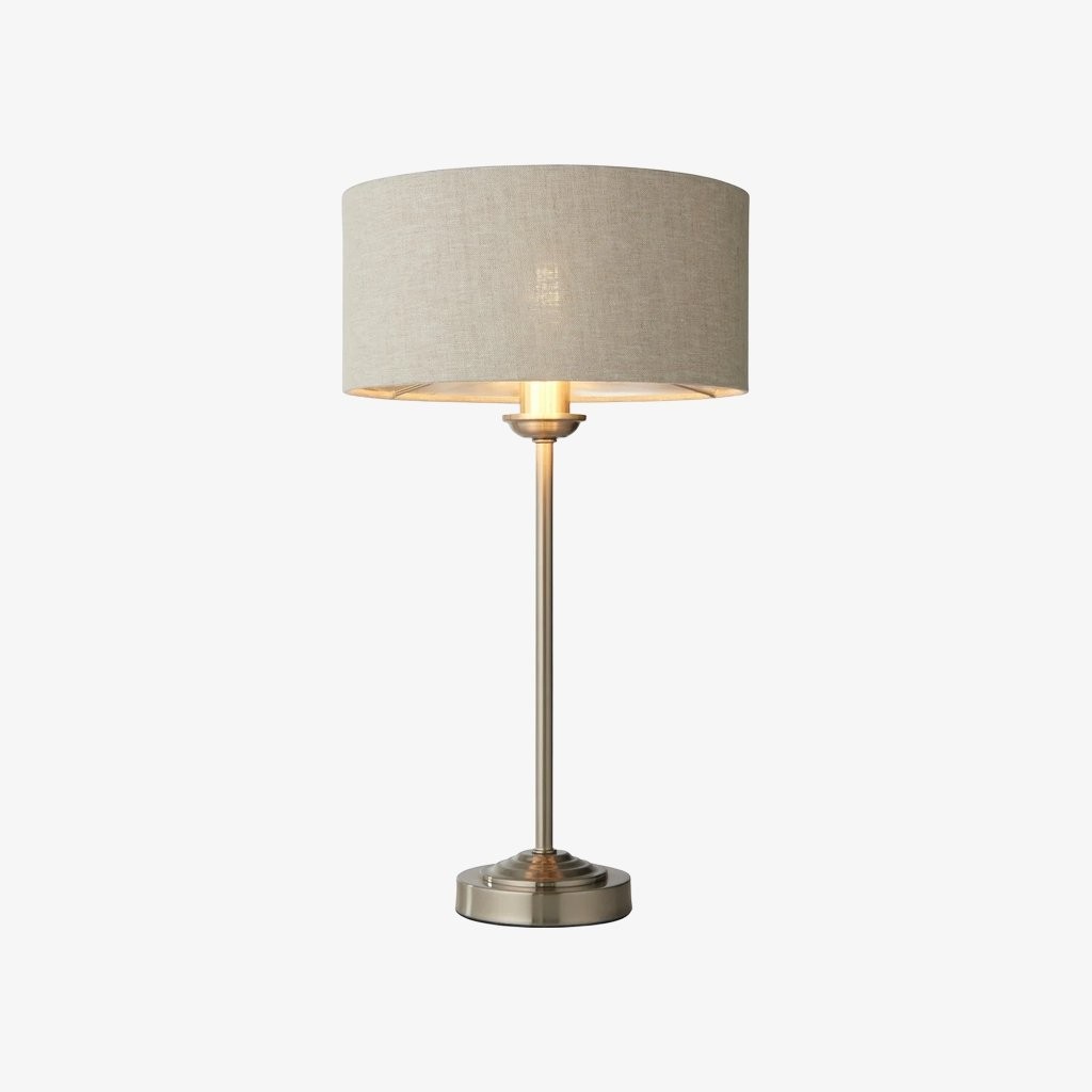 Tela 1-lichts en 3-lichts tafellamp - Modern linnen en metaal voor naast het bed of in de woonkamer HL2043