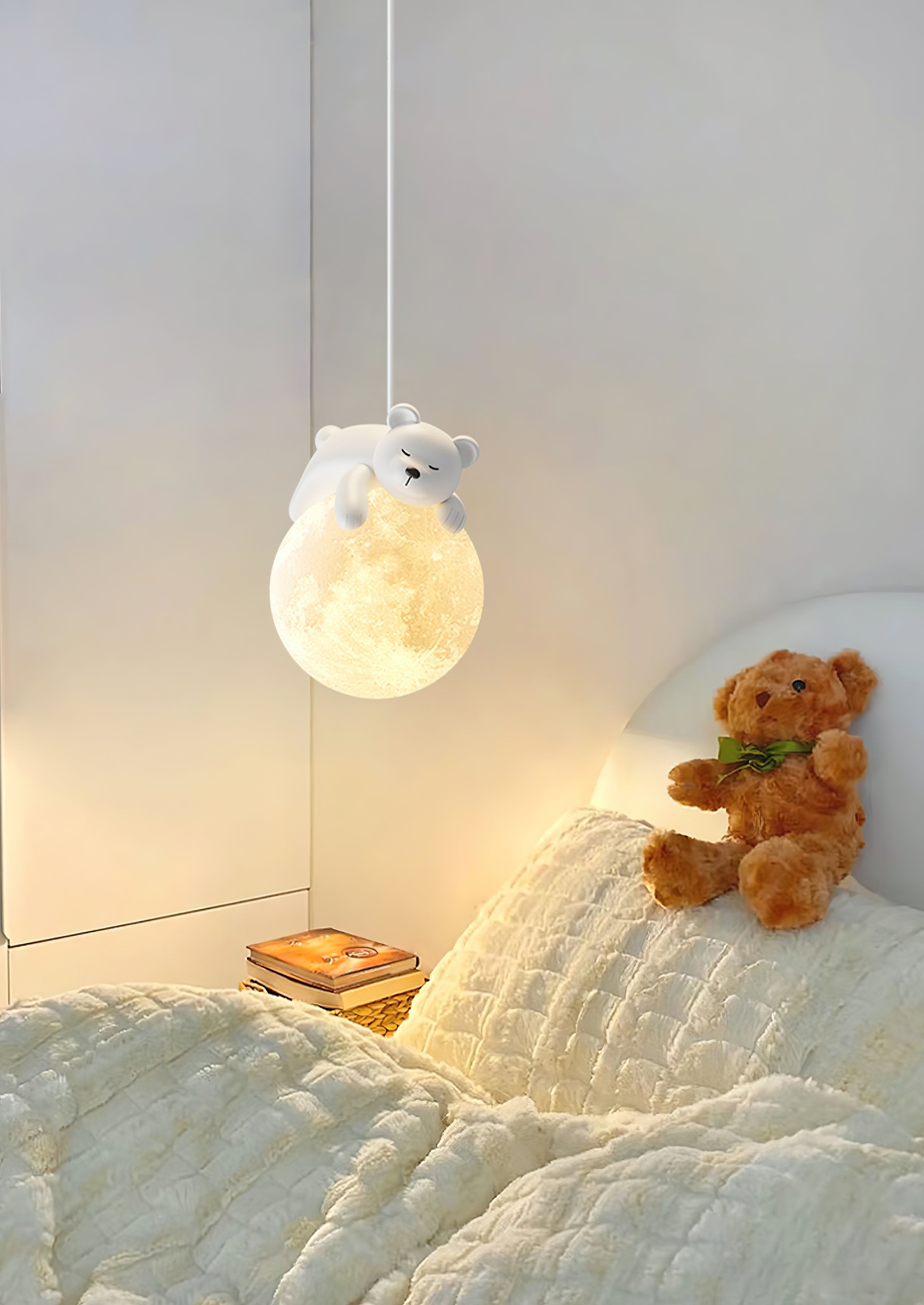 Crèmekleurige hanglamp met dierenmotief HL1189