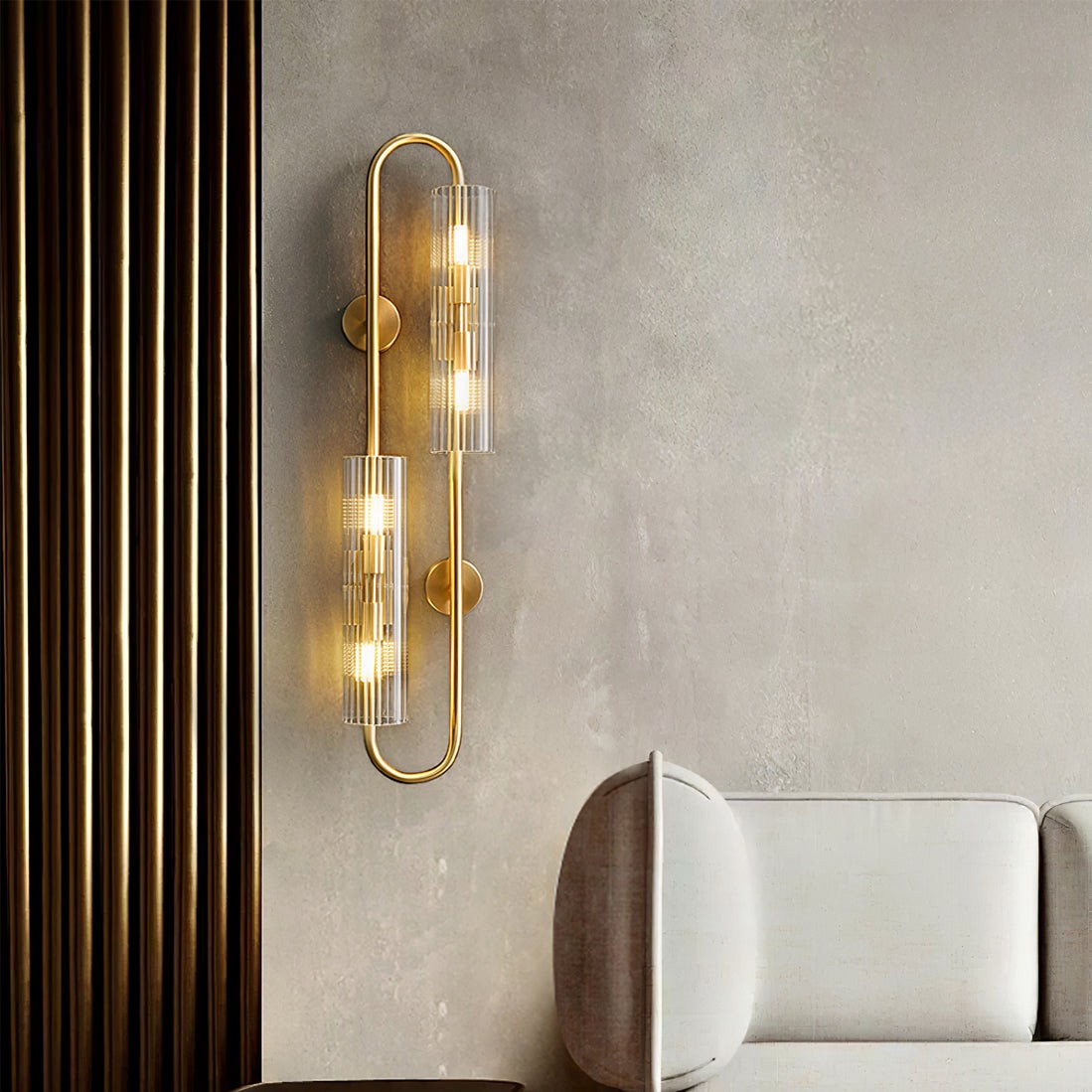 Dubbele messing wandlamp HL1138