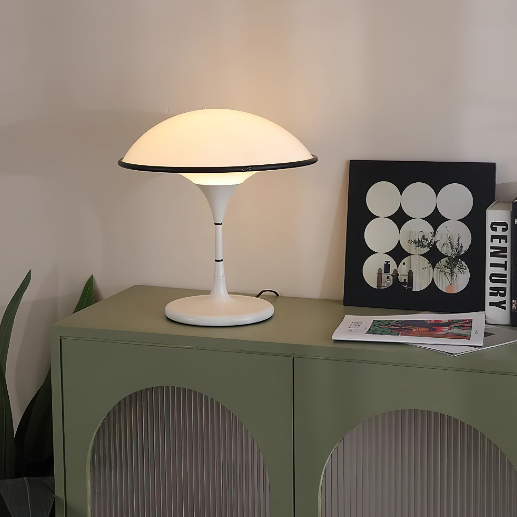 Deense Retro Witte Vliegende Schotel Tafellamp HL423