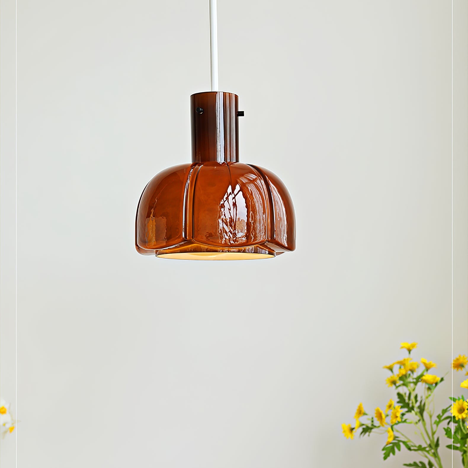 Franse pastorale stijl bloemblaadje glazen hanglamp HL637