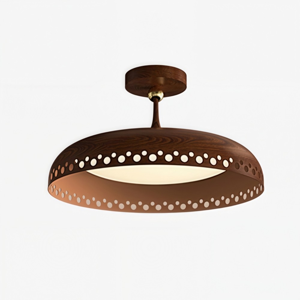 Lustrona Vintage Messing Plafondlamp - Gepolijste Metalen Plafondlamp voor Woonkamer HL1868