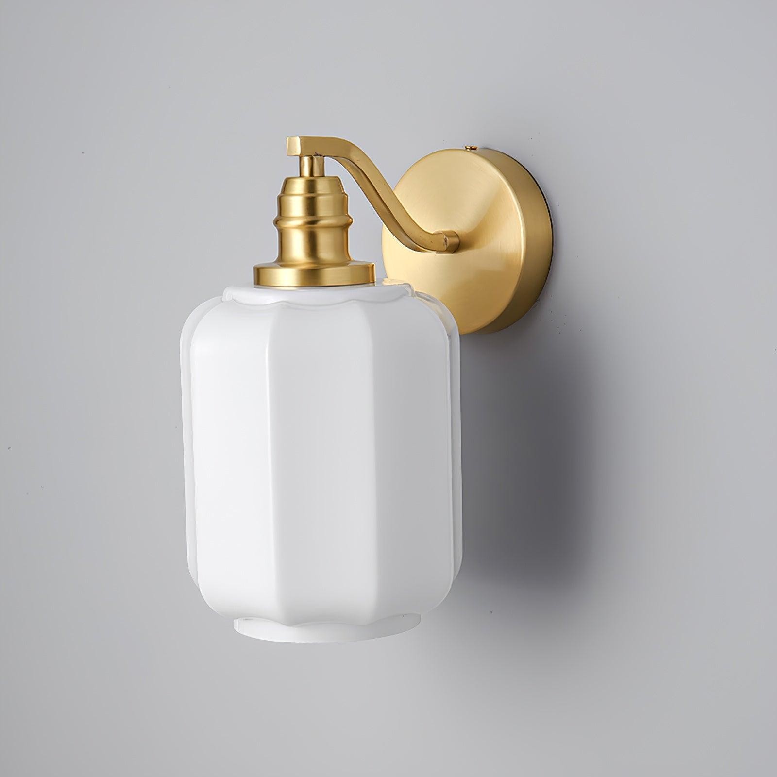 Retro wandlamp van messing en glas HL546