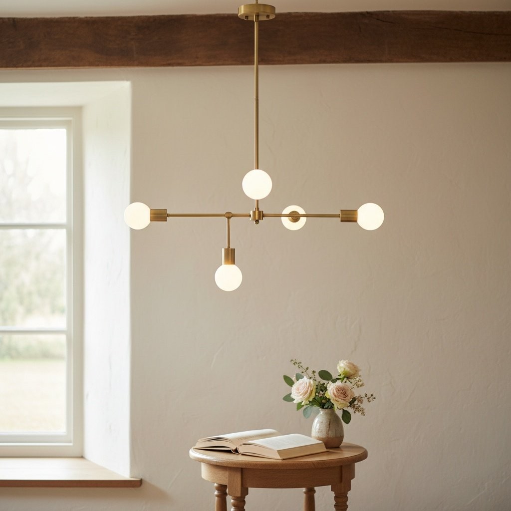 Mobilux Line 5-lichts kroonluchter - moderne plafondlamp voor eetkamer HL1717
