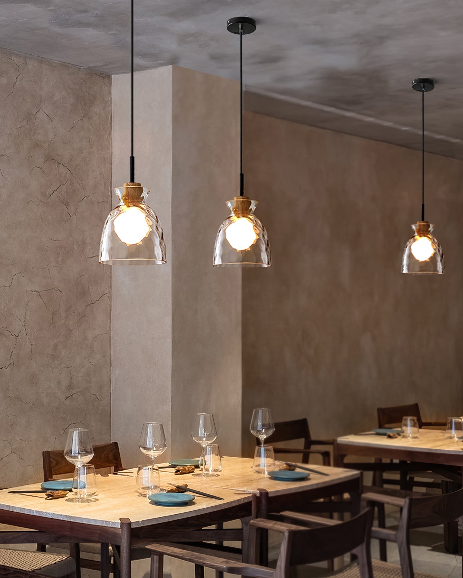Moderne Water Ripple Transparante Glazen Hanglamp HL798