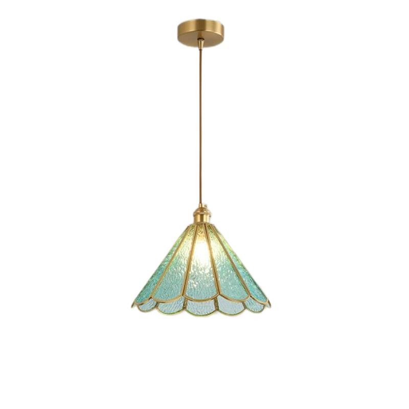 Romantische Retro Messing Glazen Hanglamp HL66