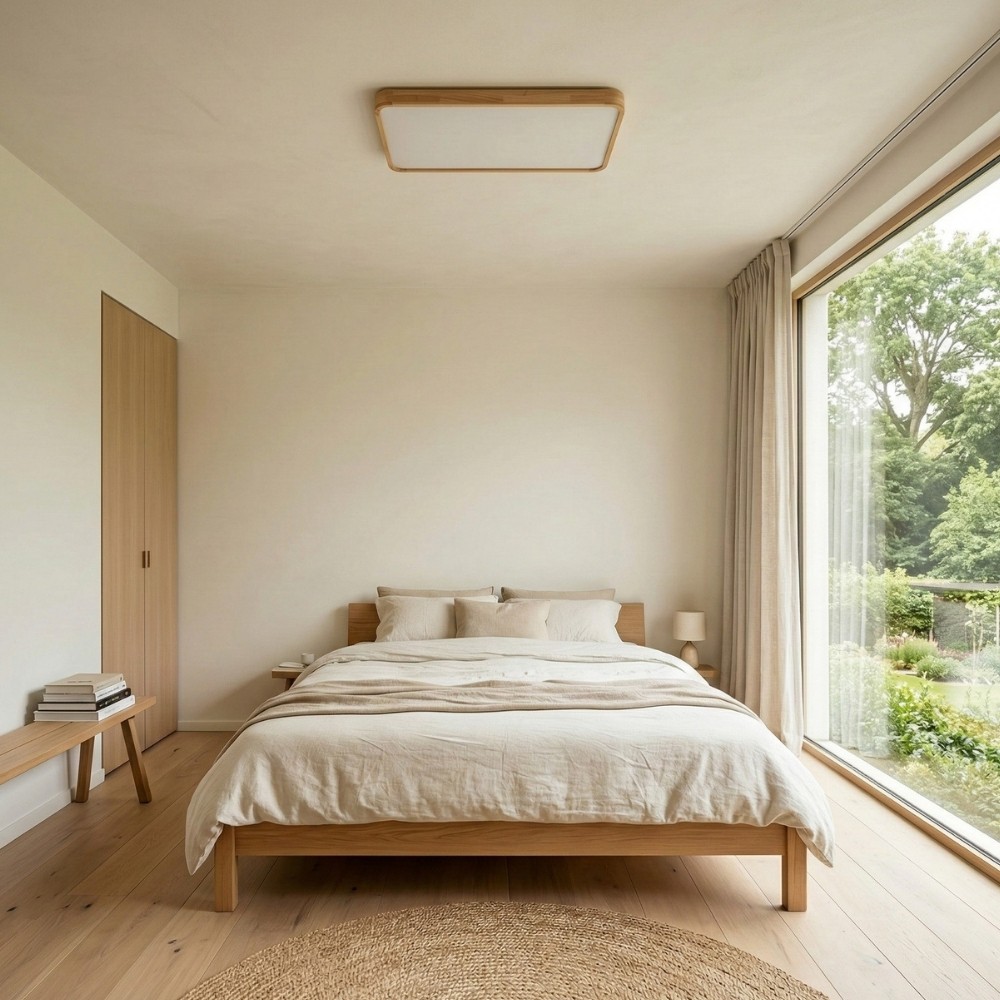 LignoForma Geometrische Plafondlamp - Moderne Houten LED Plafondlamp voor Slaapkamer en Woonkamer HL2449