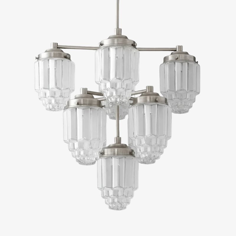 Tierlux Glazen kroonluchter met textuur van messing - Tijdloze verlichting met stijl HL1737