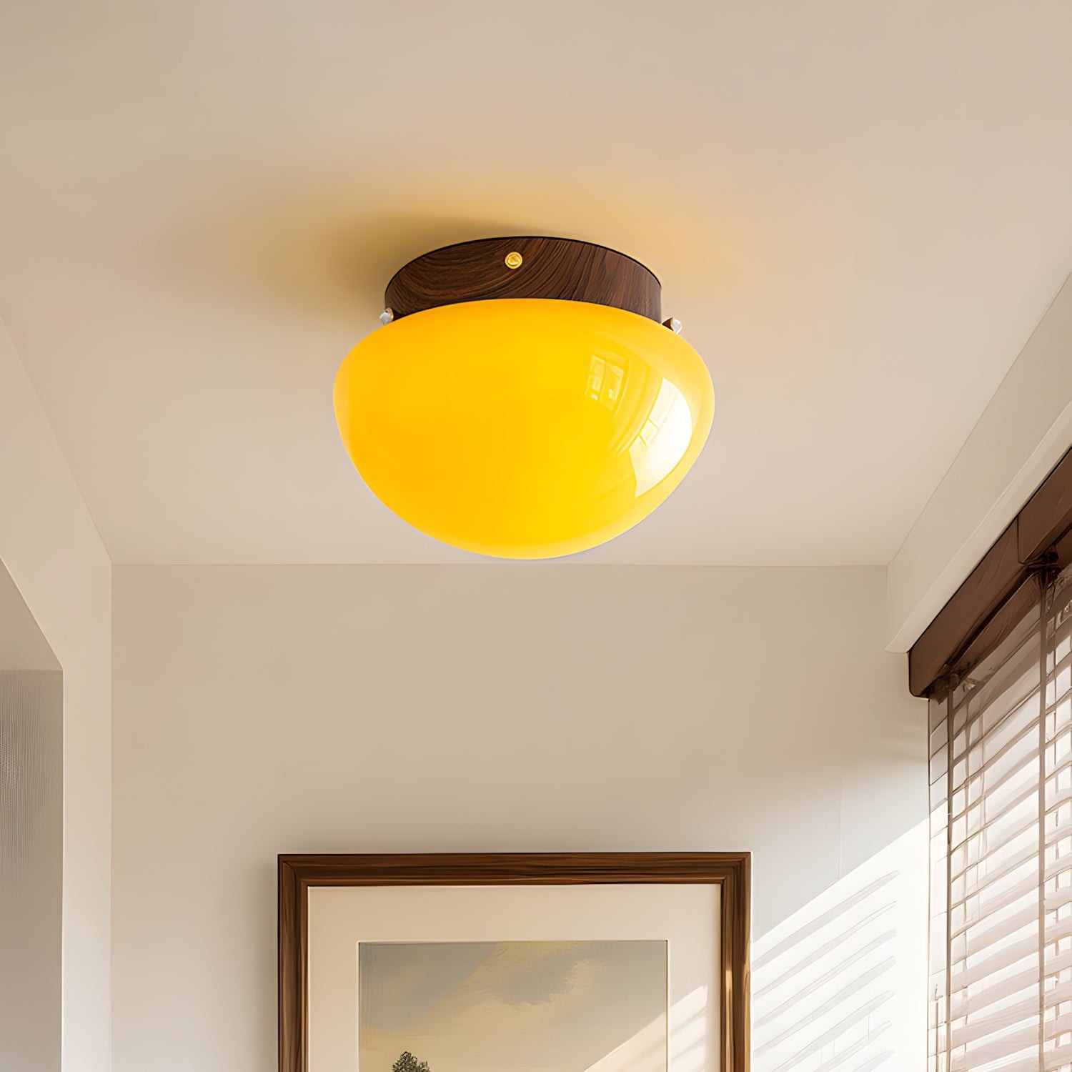 Honingkleurige koepelvormige plafondlamp HL2870
