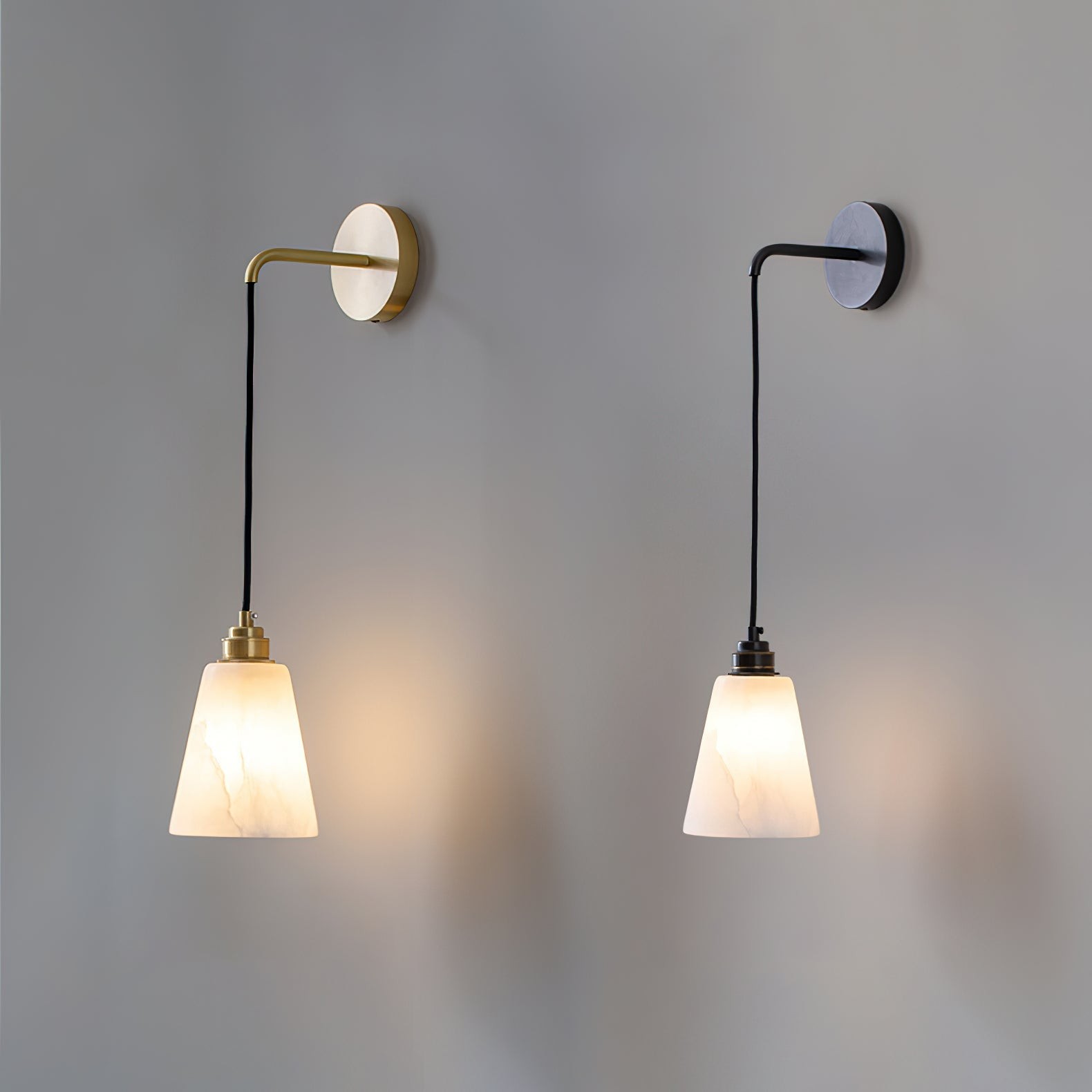 Druppelvormige alabaster wandlamp HL2956