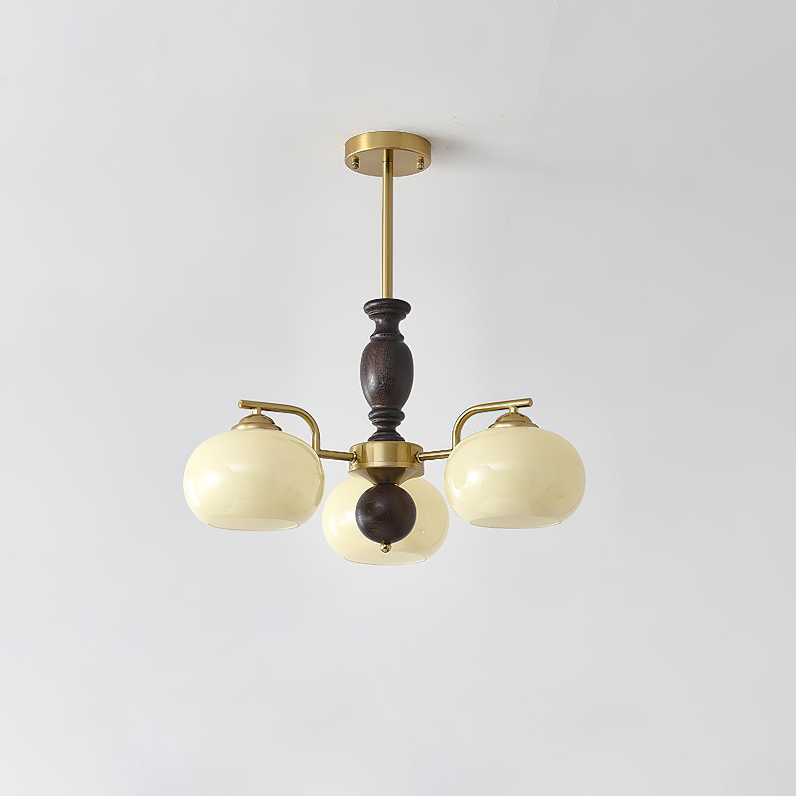 Middeleeuwse stijl Walnoot Beige Bol Kroonluchter HL835