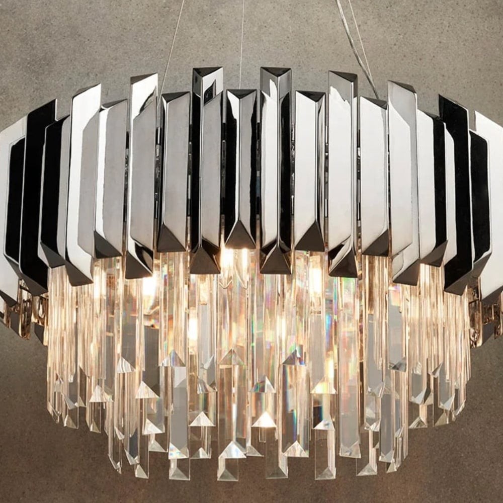 Virelia Moderne Kristallen Hanglamp - Plafondarmatuur met gelaagde kristallen kap voor eet- of woonkamer HL2031