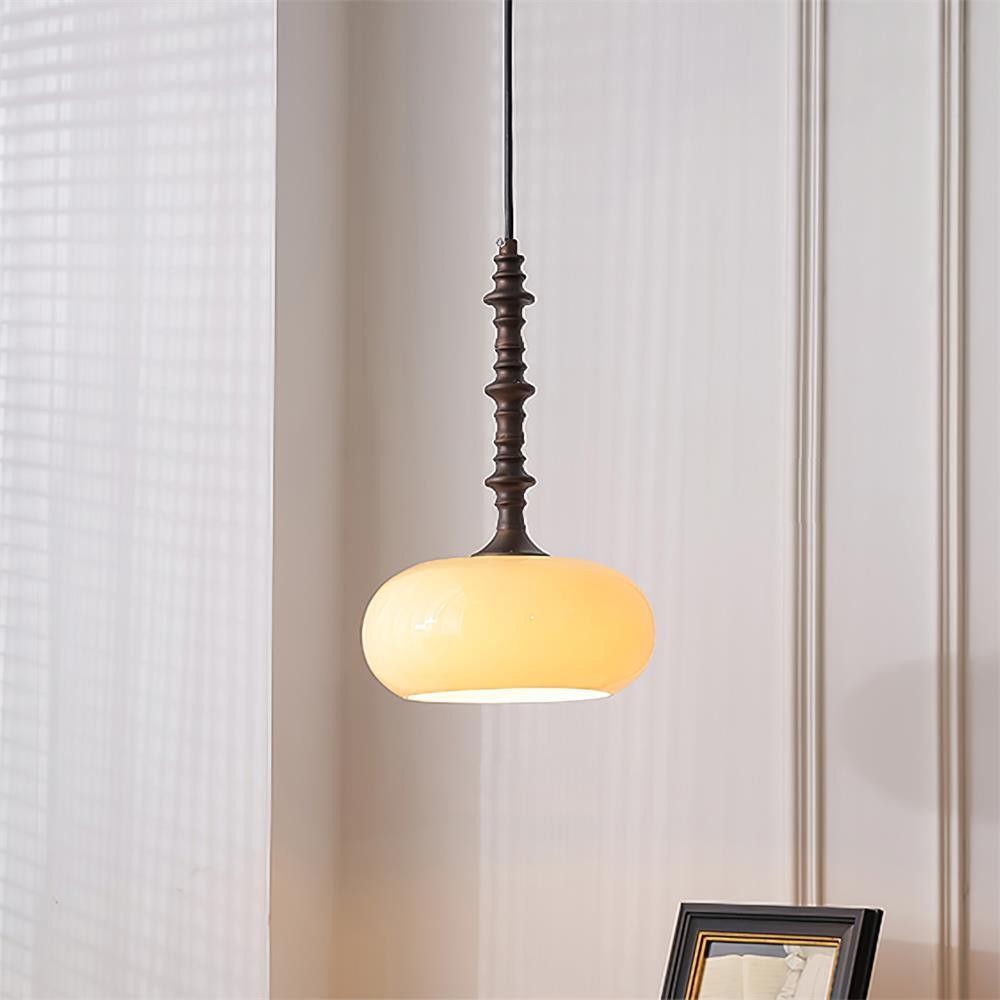 Moderne eenvoudige crèmekleurige gladde kleine hanglamp HL451