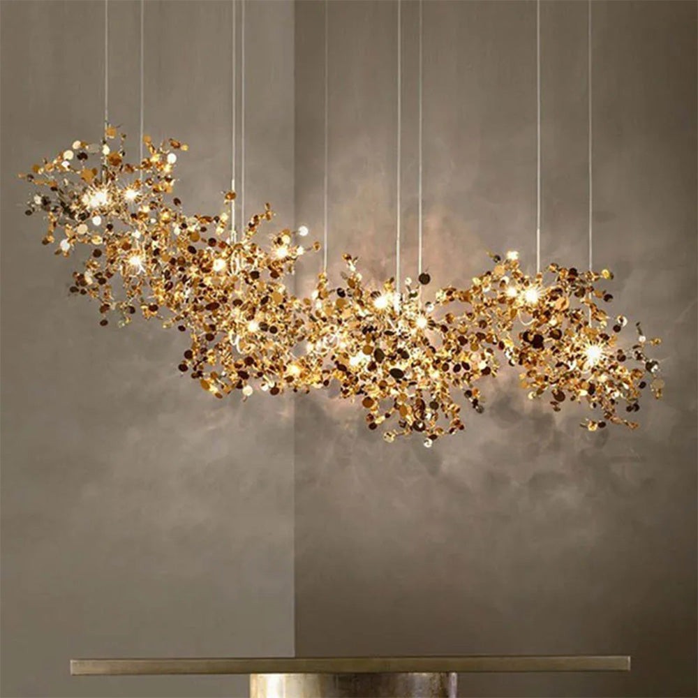 Moderne creatieve decoratieve bladroestvrijstalen hanglamp HL466
