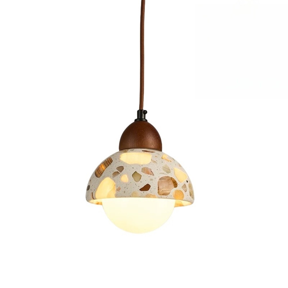 Natuurlijke Wabi-sabi Doorschijnende Terrazzo Hanglamp HL1003