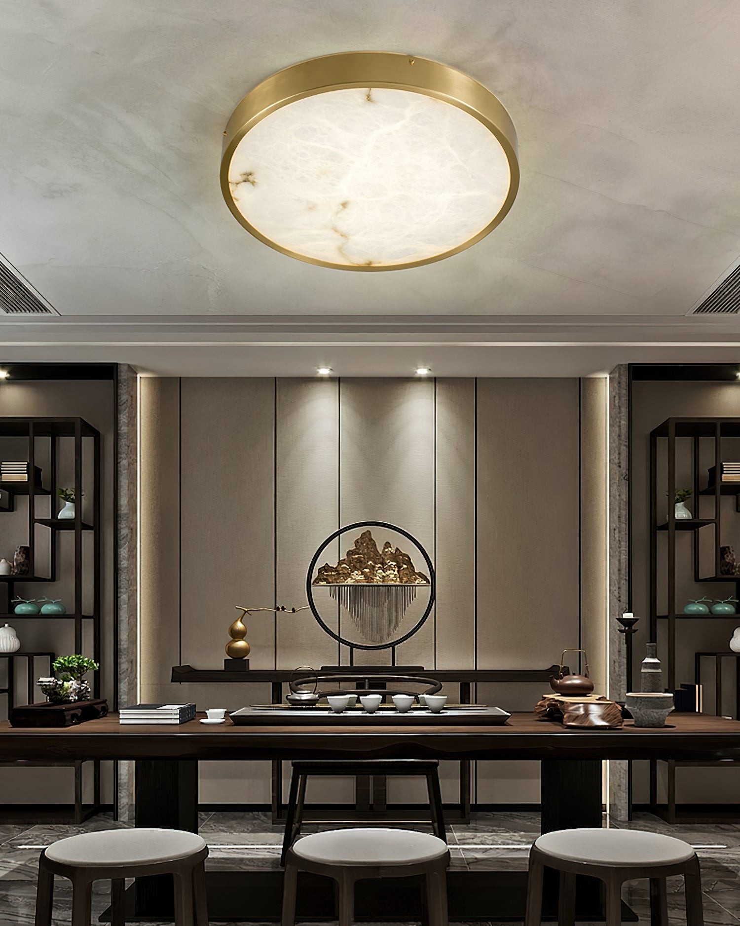 Geometrische albasten inbouwplafondlamp HL2984