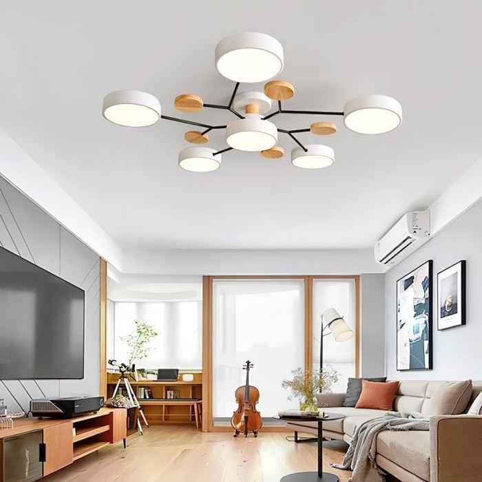 Nordic Vertakte Schijf LED Warm Witte Plafondlamp HL314