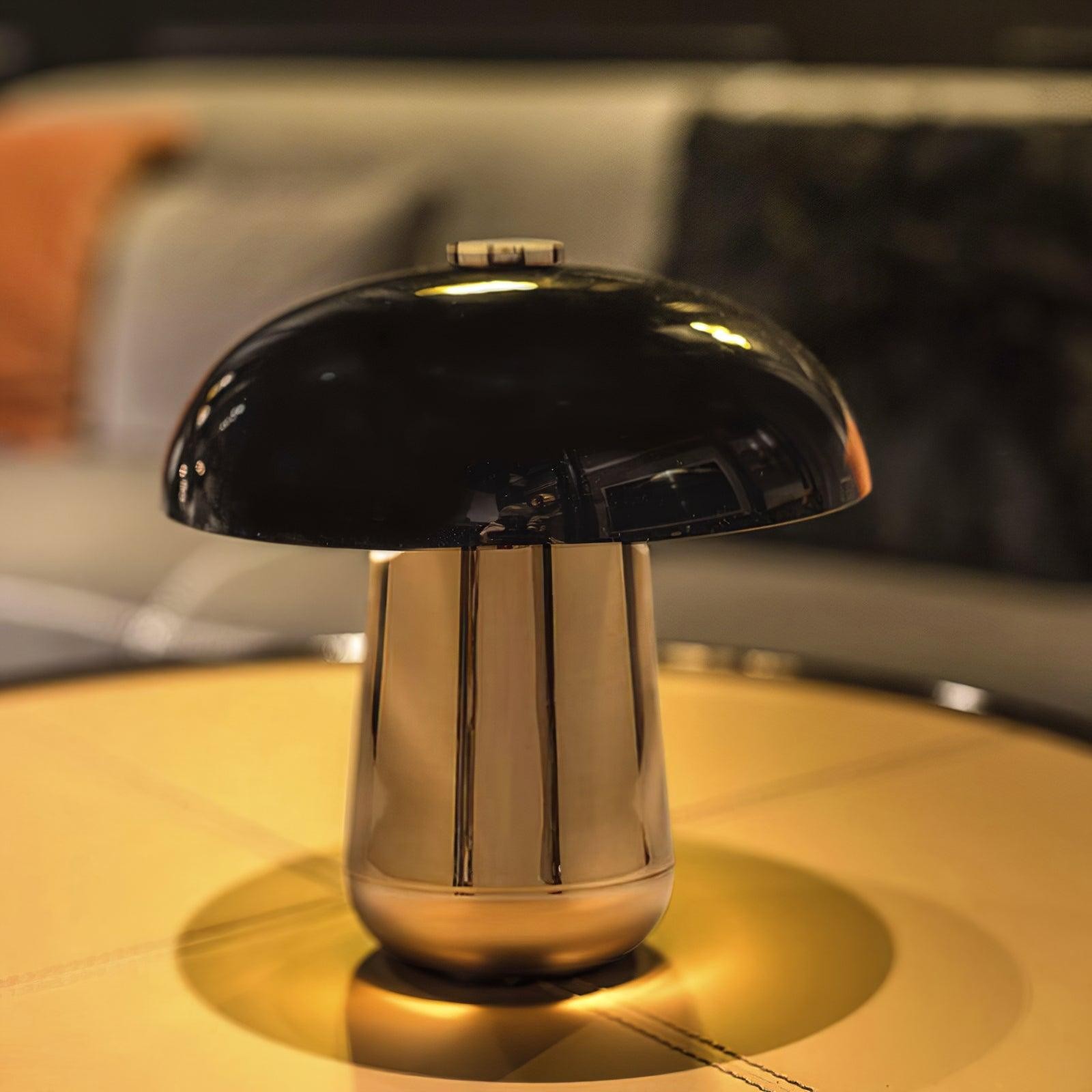Metalen bedekte paddestoel holle tafellamp HL656
