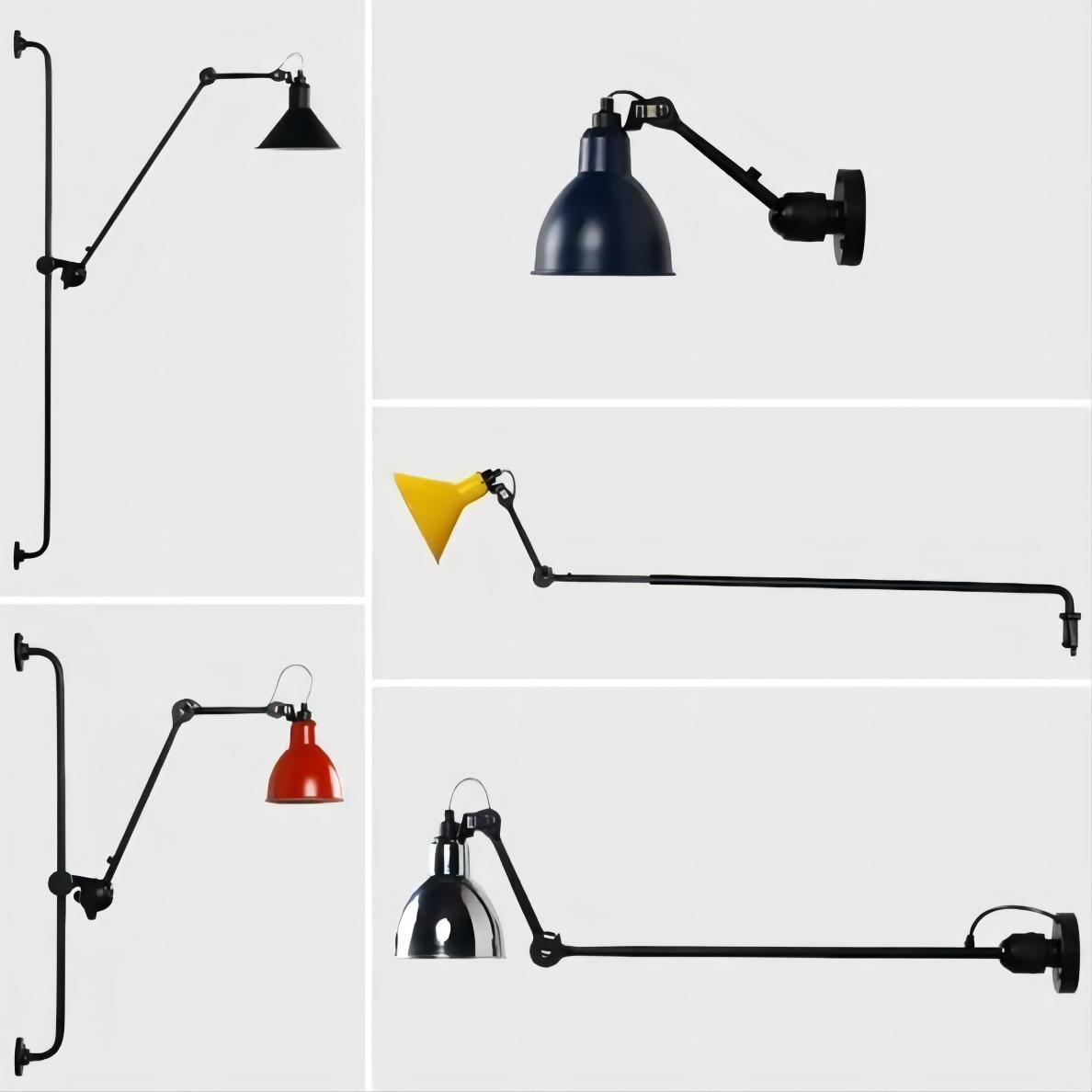Industriële Telescopische Zwenkarm Verstelbare Binnen Wandlamp HL219