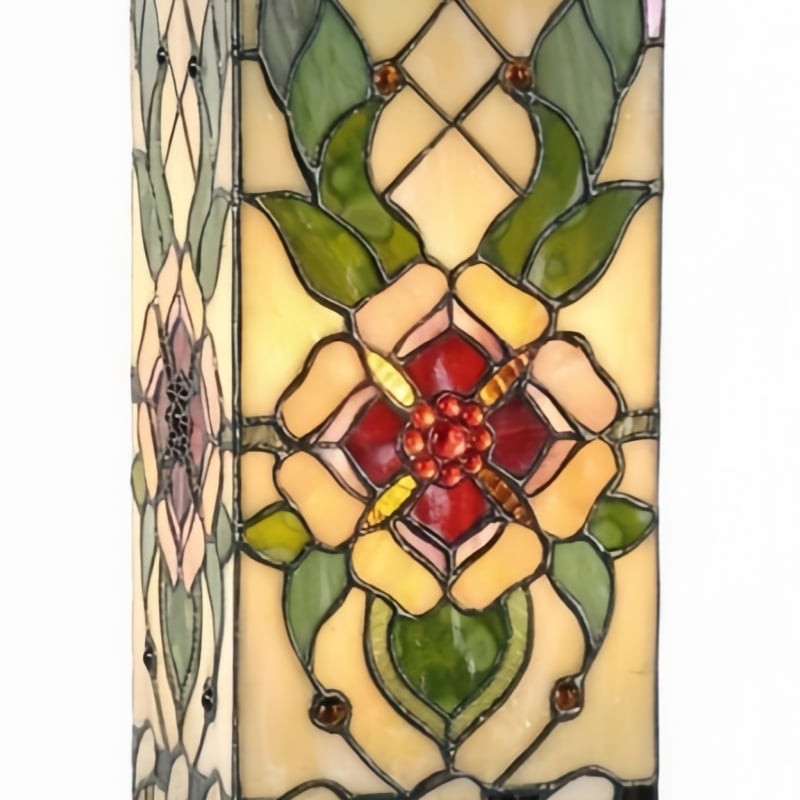 TF Angelique Art Nouveau tafellamp van gebrandschilderd glas - handgemaakt bloemenontwerp voor de woonkamer HL2099