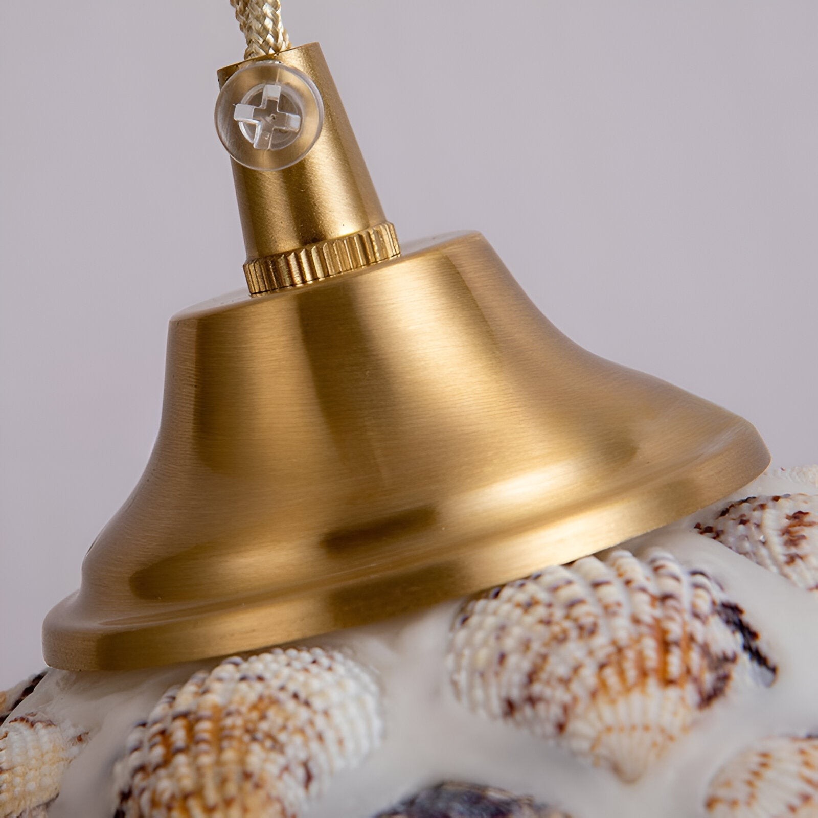 Retro kleurrijke natuurlijke schelp handgemaakte messing hanglamp HL1279
