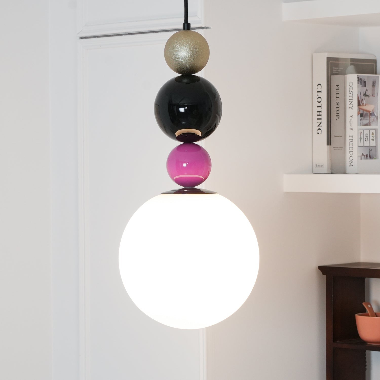 Ronde ballen stapelbare roze hanglamp HL761
