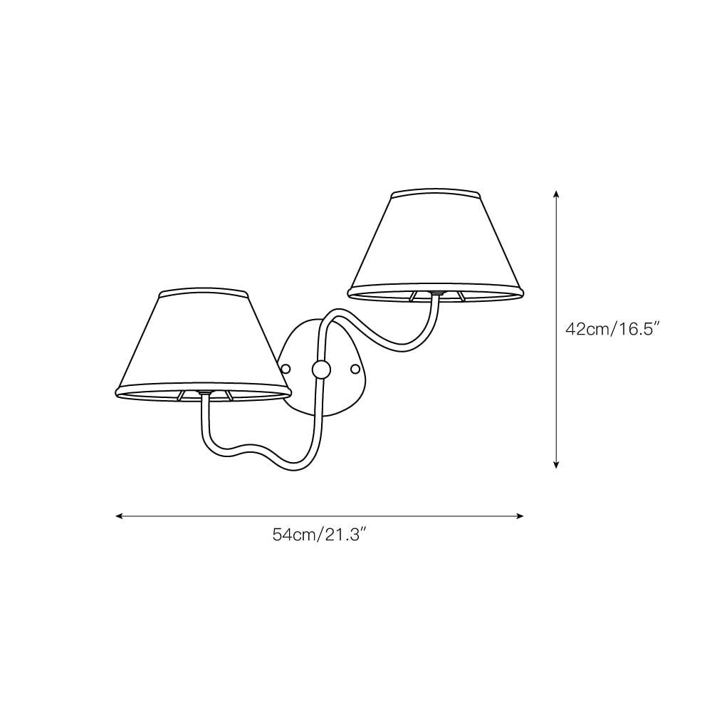 Kulo stoffen wandlamp – moderne wandlamp met dubbele arm van linnen voor de woonkamer HL1785
