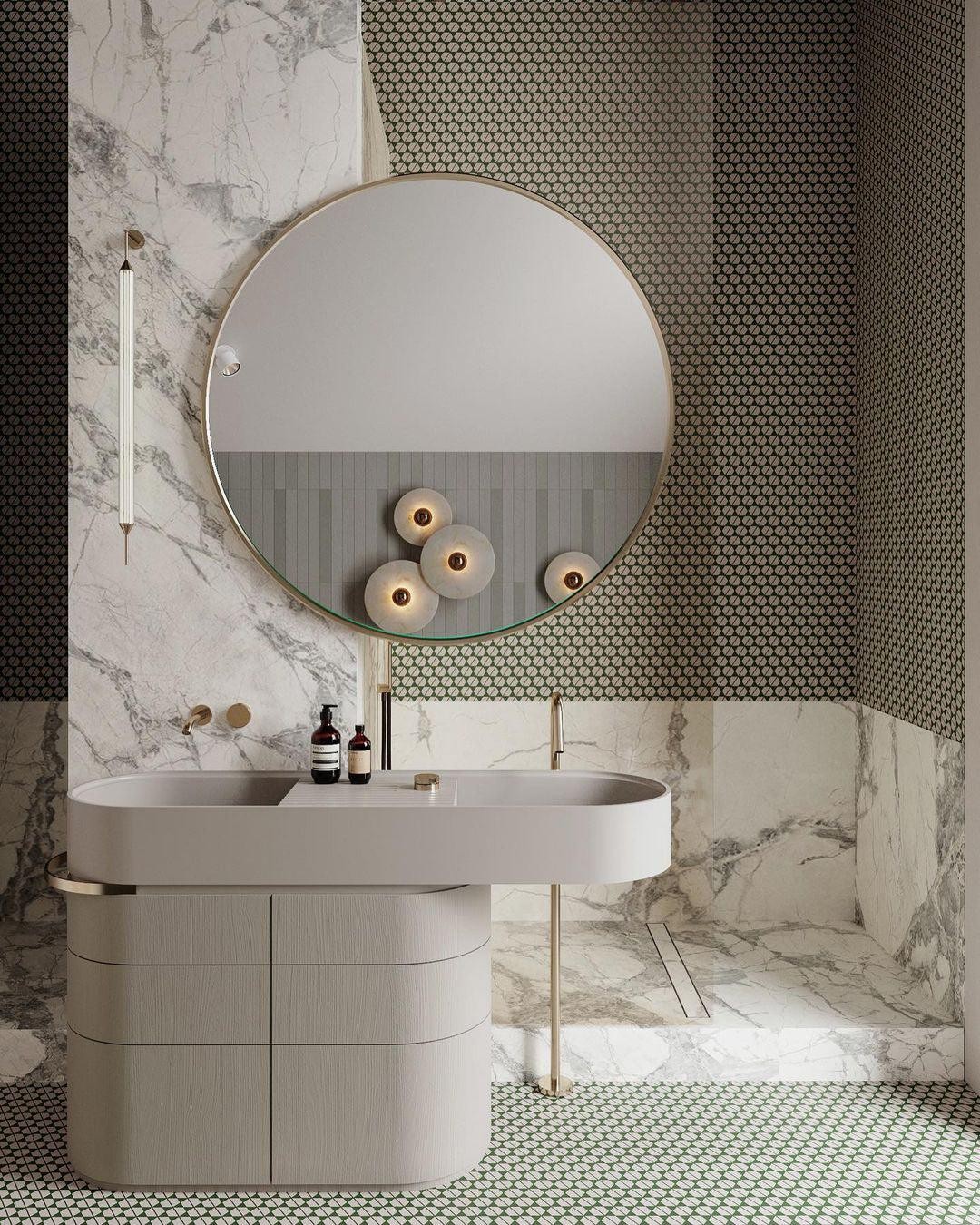 Creatieve marmeren ronde wandlamp HL717