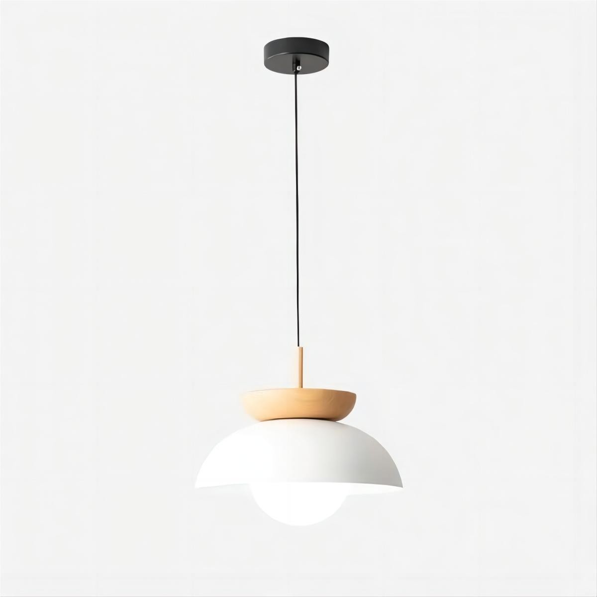 Scandinavische Semi-bol Houten Hanglamp HL100