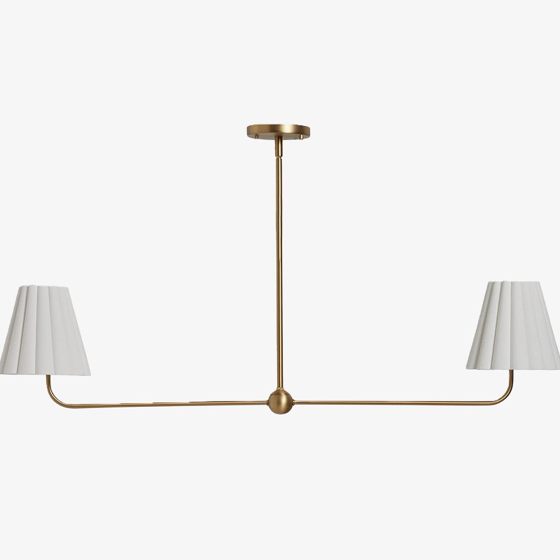 Ruffmeto kroonluchter met gegolfde kap en metalen frame voor eetkamer, hal en woonkamer HL1869