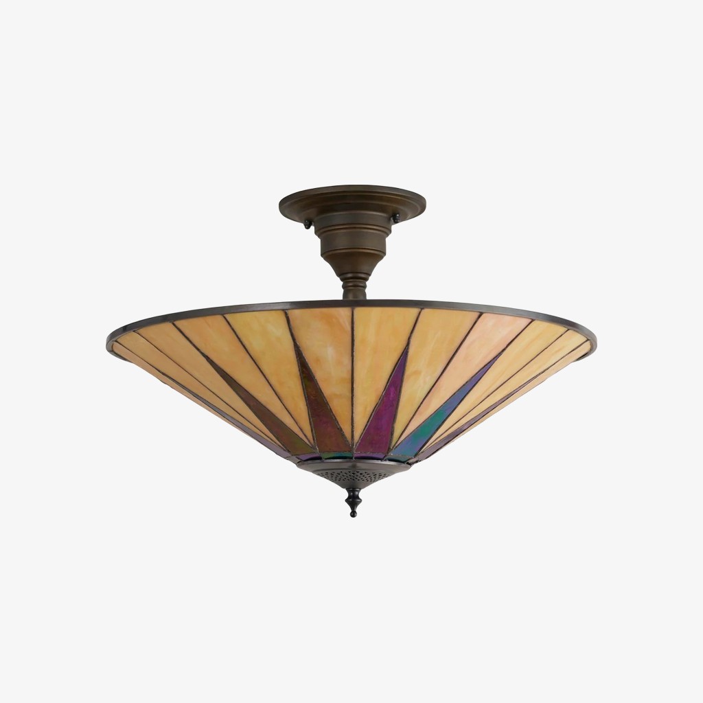 TF Dark Star Tiffany plafondlamp - glas-in-lood sterontwerp voor eetkamer of hal HL2232