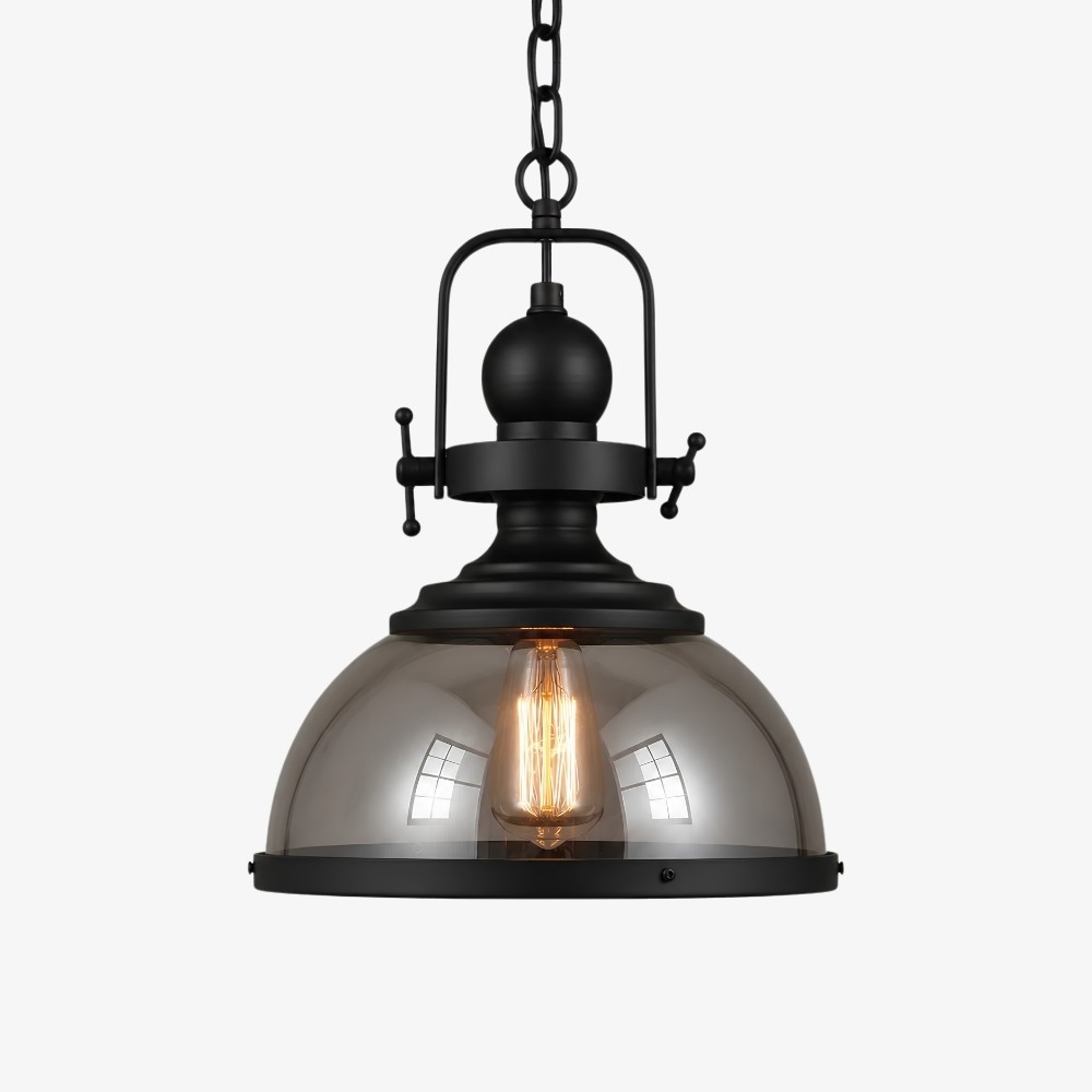 Ivoran industriële hanglamp van metaal met rookkleurig glas - Geschikt voor keukeneiland HL3575