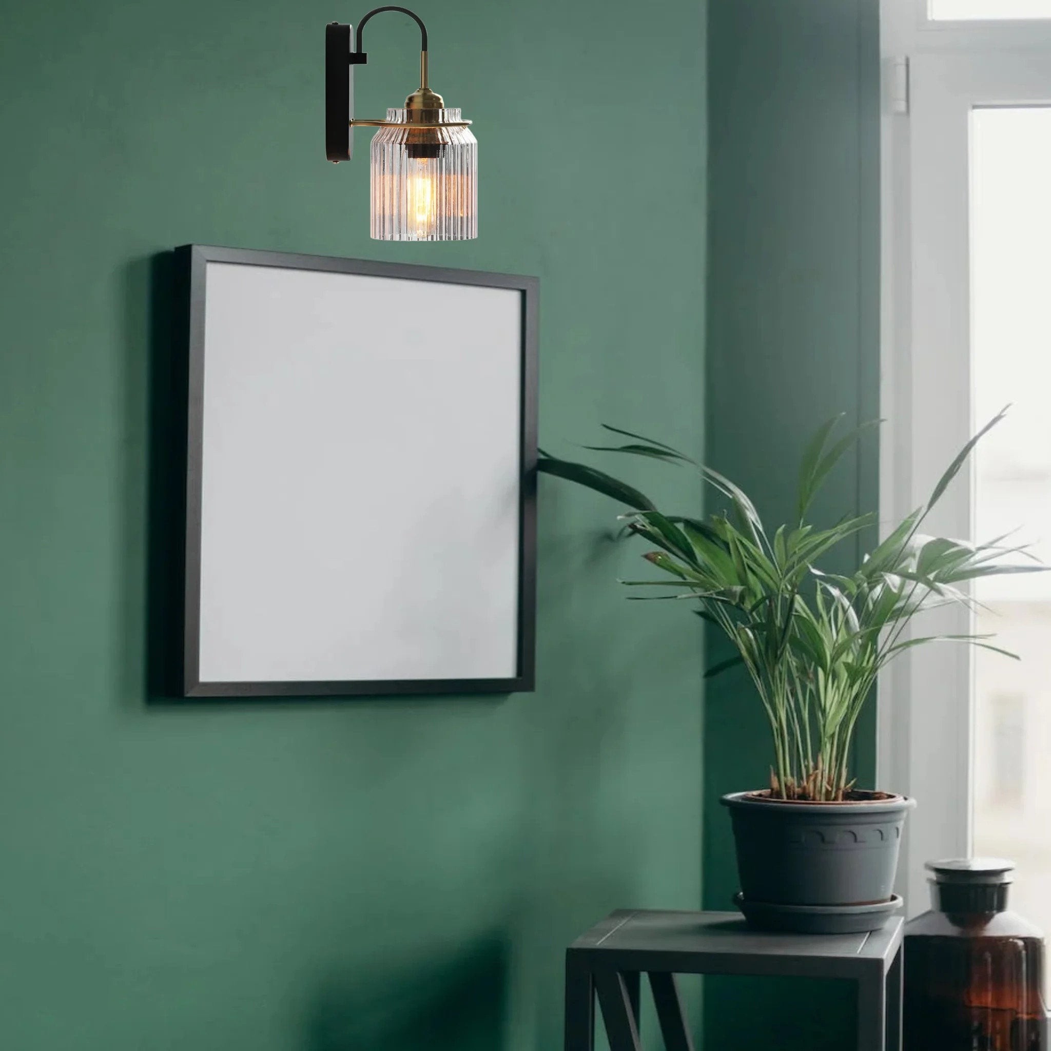 Nordic Zuilvormige Glazen Spiegel Front Wandlamp HL667